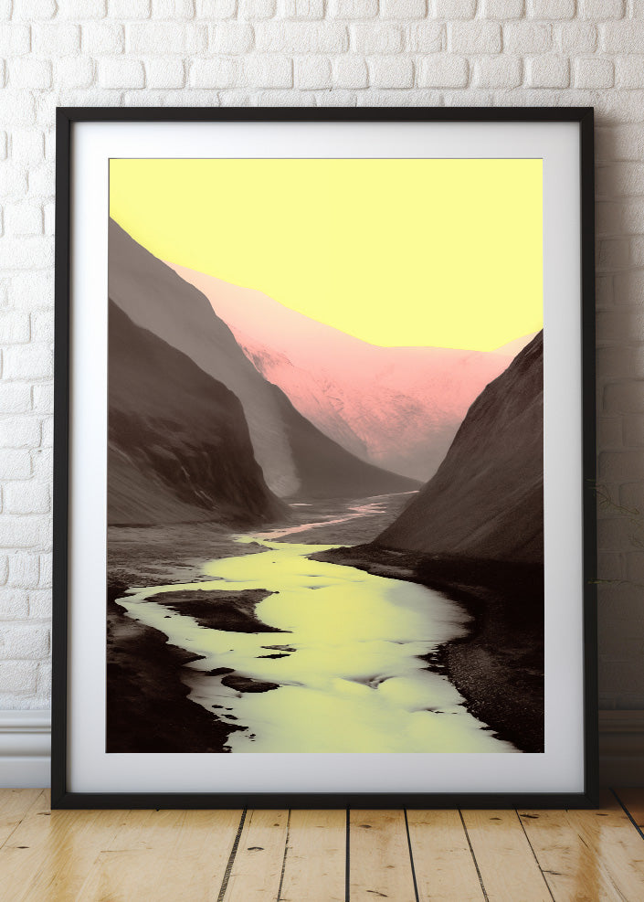 Artwork Fine Art Print by Pierre Pochan Along The River Framed