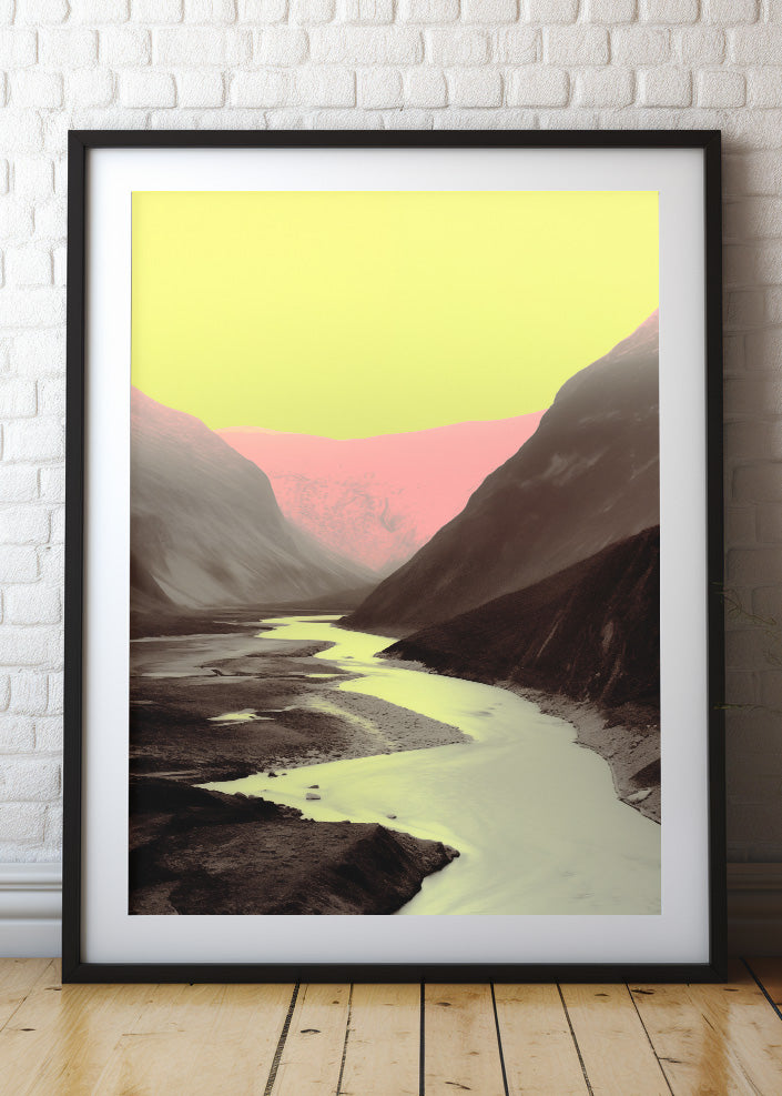 Artwork Fine Art Print by Pierre Pochan Along The River Framed