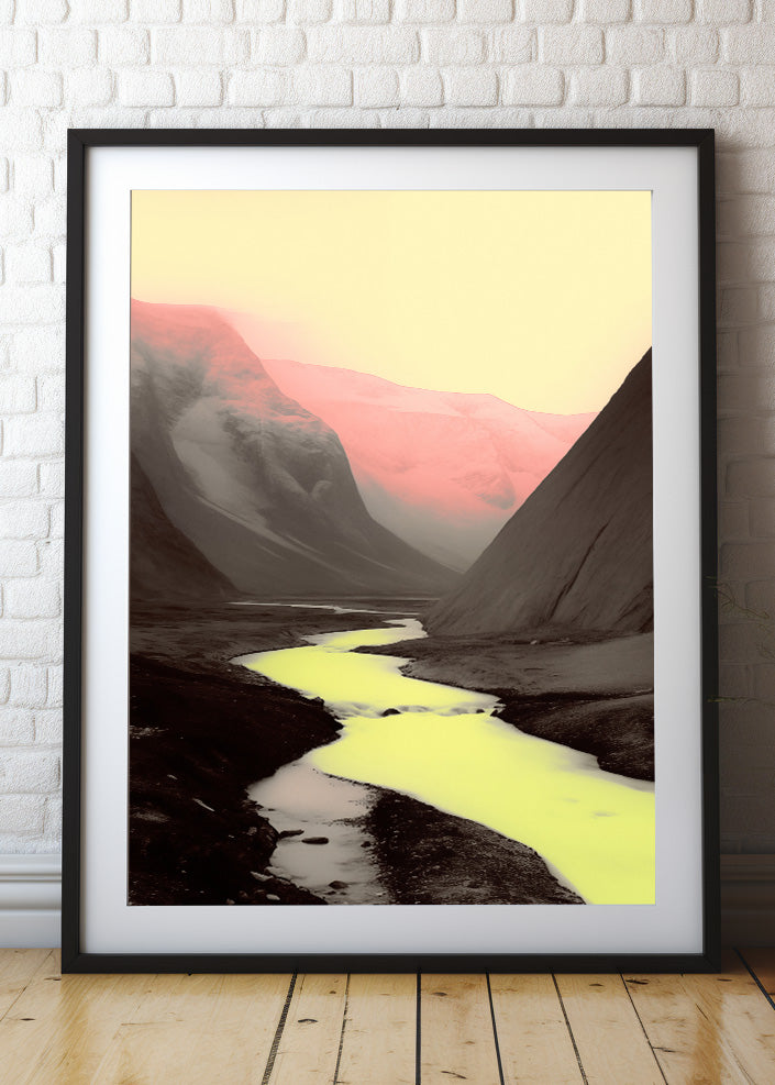 Artwork Fine Art Print by Pierre Pochan Along The River Framed