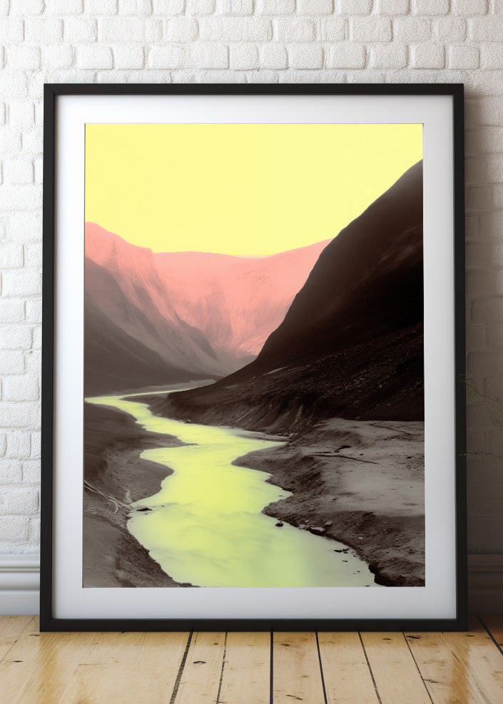 Artwork Fine Art Print by Pierre Pochan Along The River Framed