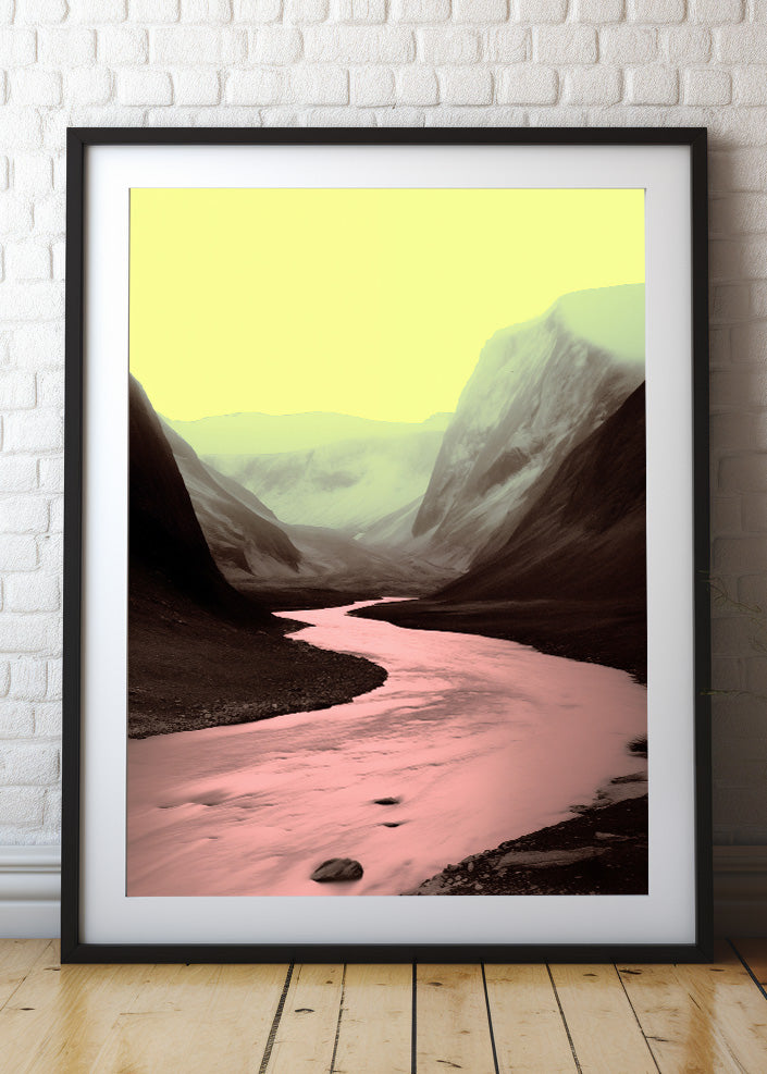 Artwork Fine Art Print by Pierre Pochan Along The River Framed